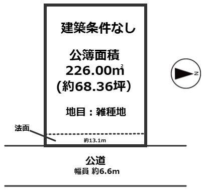 東近江市蒲生堂町68坪土地の土地図