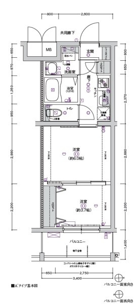 CREST TAPP京都二条の間取り