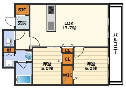 クレストコート同心の間取り