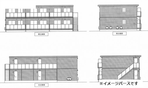 総社市総社のアパートの外観|イメージパース