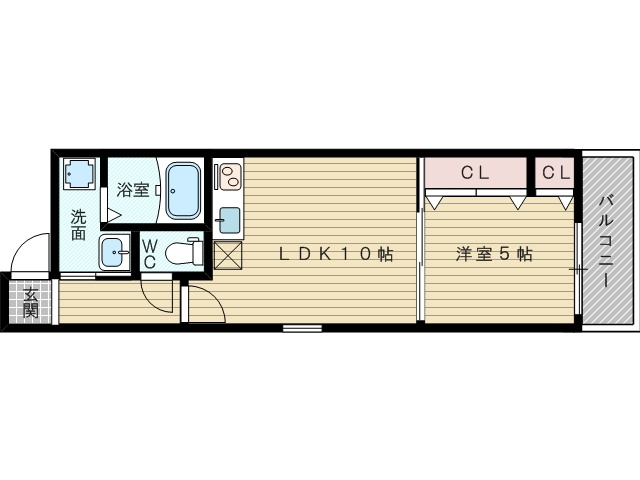【間取り】 | フジパレス淡路２番館 | １ＬＤＫのお部屋です