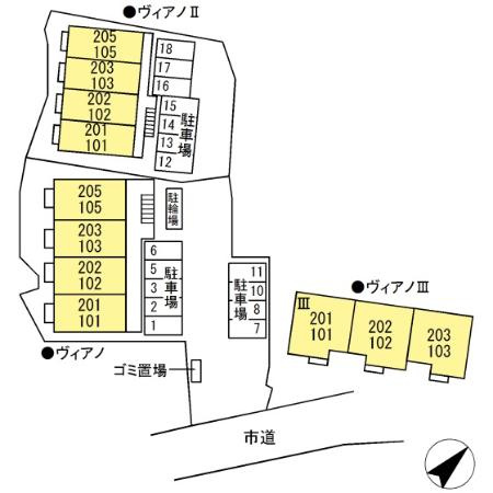 ヴィアノ　Ⅲ棟の区画図