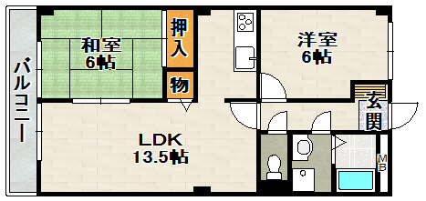 ハーモニーマンションの間取り