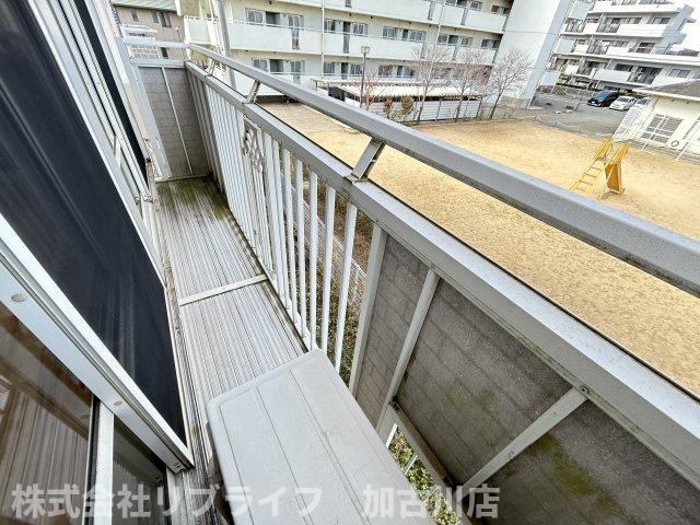 河原サンハイツBのバルコニー