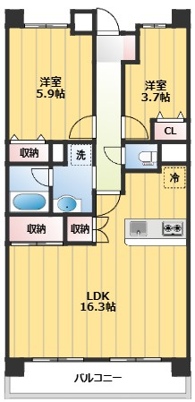 ビレッジハウス東松山タワー2号棟の間取り