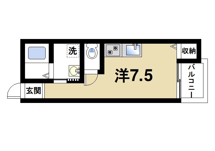 Gradito　富雄駅前の間取り|コンパクトで機能的！快適に暮らせるお部屋です。
