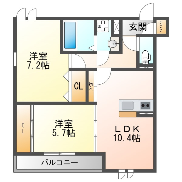アドモアコート三津屋中の間取り