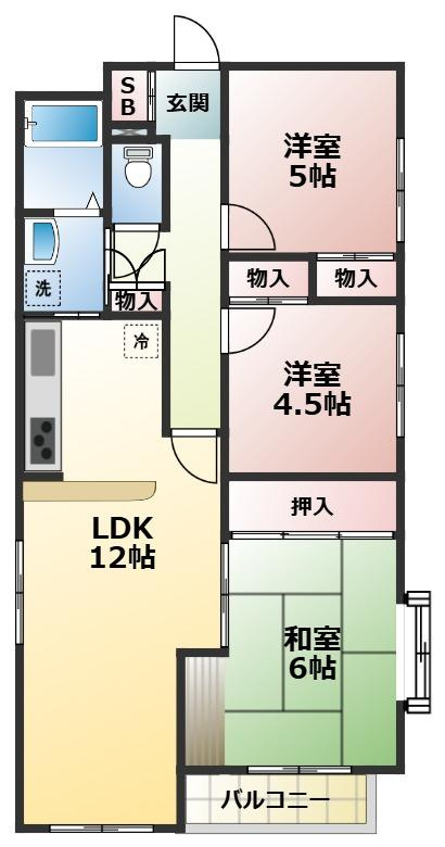 プラムロイヤル原木中山の間取り