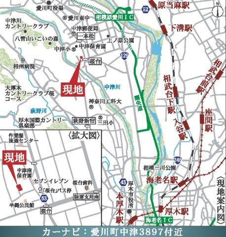 愛甲郡愛川町中津　新築全4棟の地図