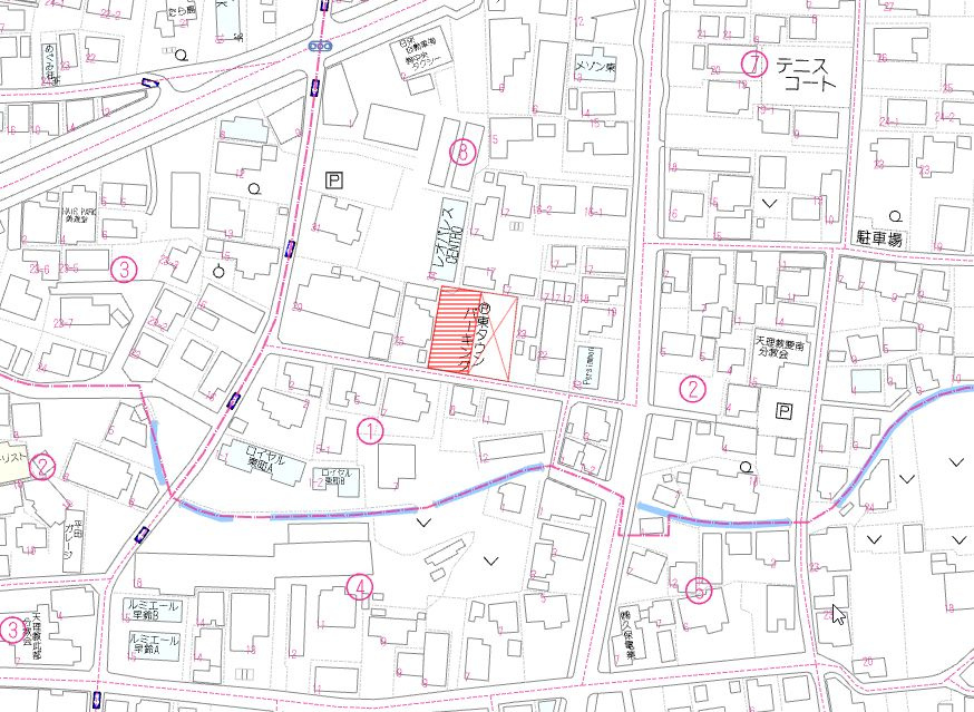 都城市東町の売地の土地図