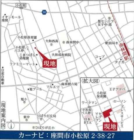座間市小松原　条件無し売地　全19区画の地図