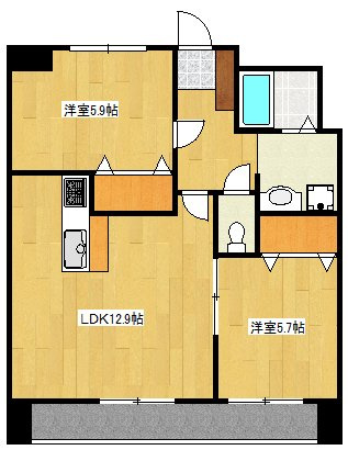 熊本市南区田井島２丁目の賃貸マンションの間取り
