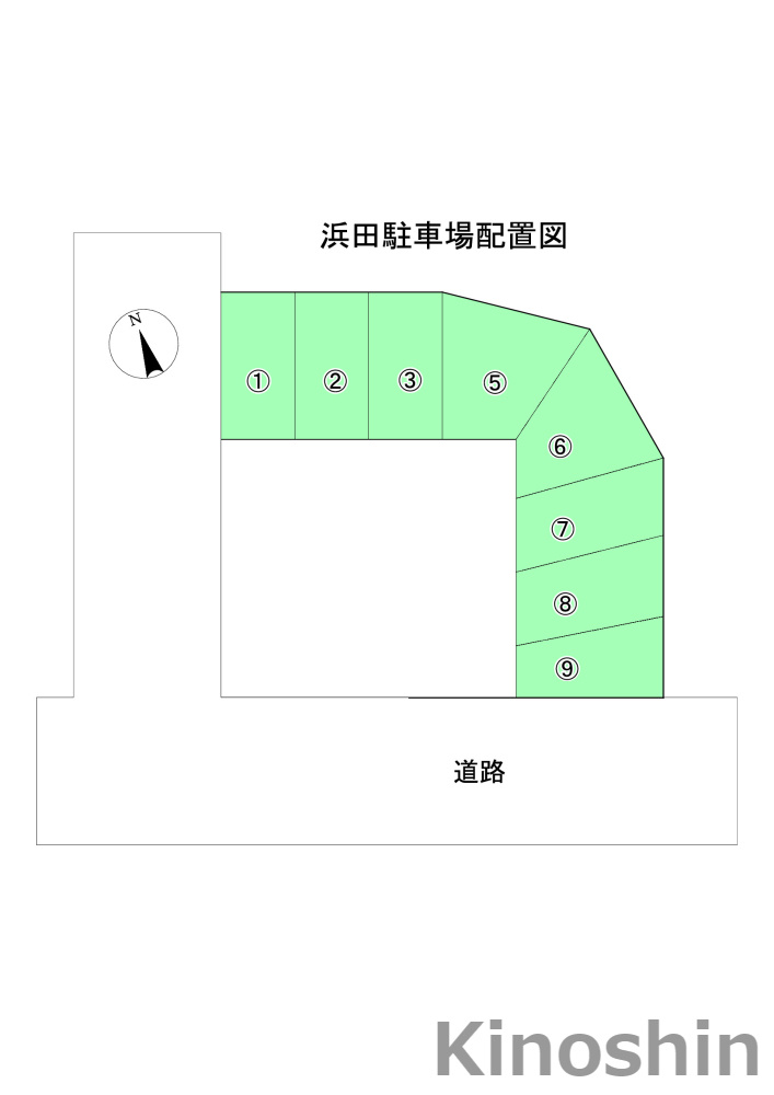 浜田田中駐車場の区画図