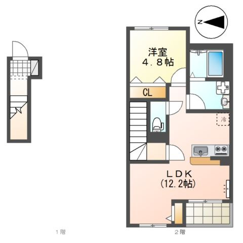 三木市平田のアパートの間取り