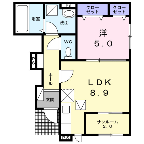加古川市尾上町池田のアパートの間取り