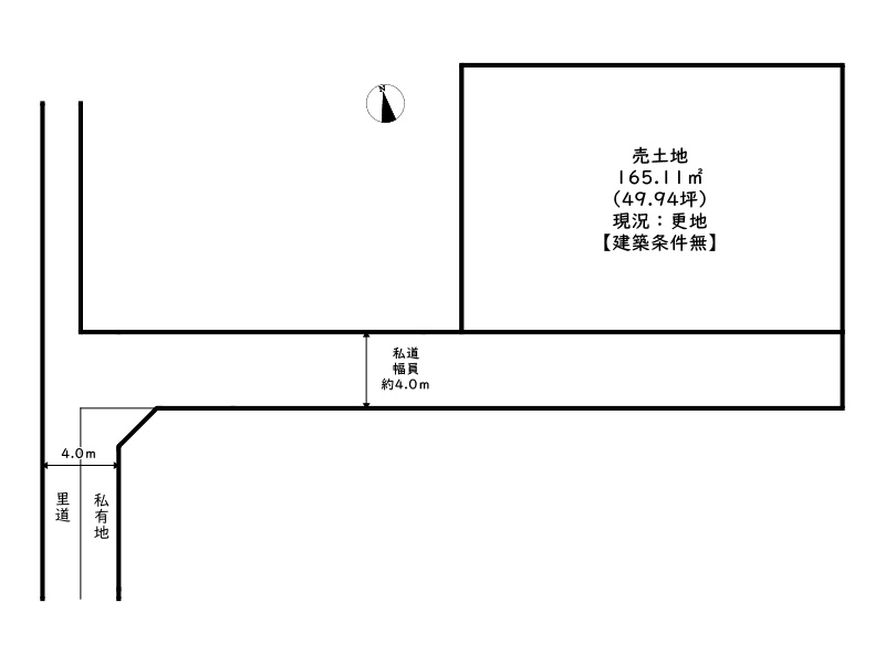 姫路市余部区上余部／売土地の土地図