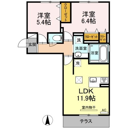 ハピネス江越の間取り