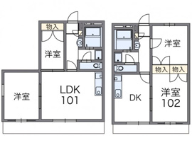 代表的な間取のため実際の間取とは異なる場合があります