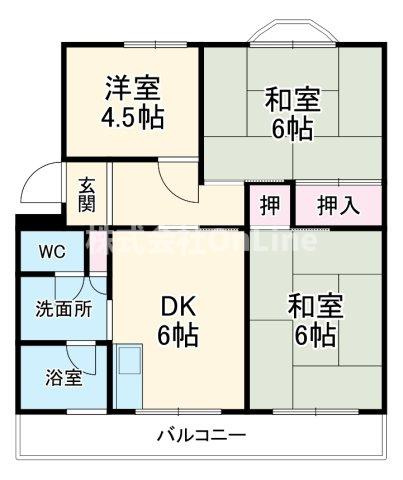 旭ハイツの間取り