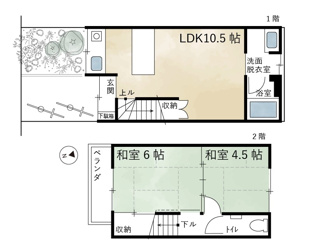 【間取り】 | 吉田下大路町　中古テラスハウス【2025年６月改装済】