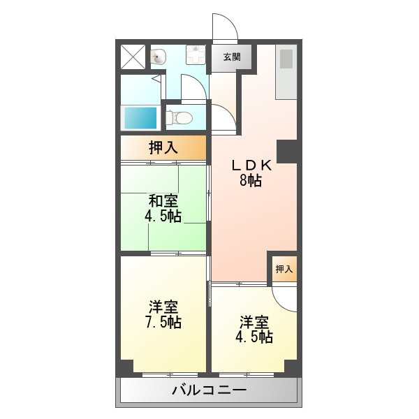 エバービューハイツの間取り