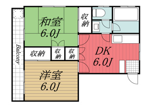 【間取り】 | 五本松コーポ　A
