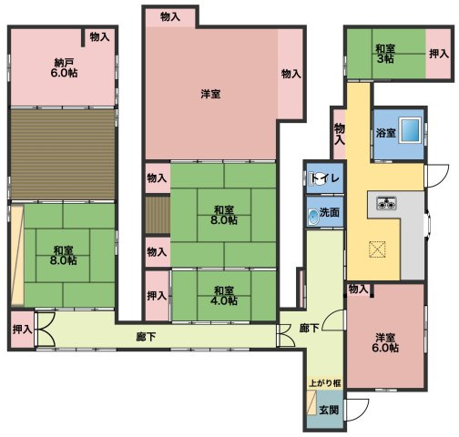 足利市大正町の中古一戸建の間取り|趣味部屋や収納等にもご活用可能な9DKの間取りです(^^)