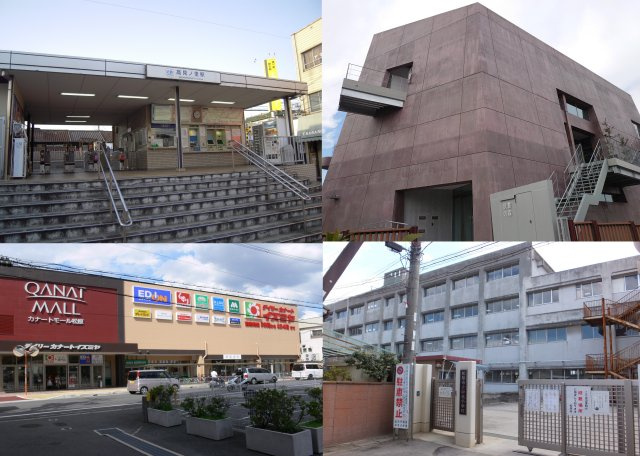 ルミエールタウン高見の里3期の周辺|近鉄南大阪線「高見の里」駅徒歩6分。デイリーカナート徒歩 4 分。小学校、図書館なども身近に必要な施設が全て揃っています。大阪阿倍野橋駅まで乗車 19 分。都心への毎日の通勤、通学に最適な立地です!