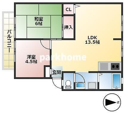 サンビレッジれんげ草 A棟の間取り
