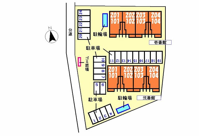 白山ヒルズⅡ弐番館の区画図