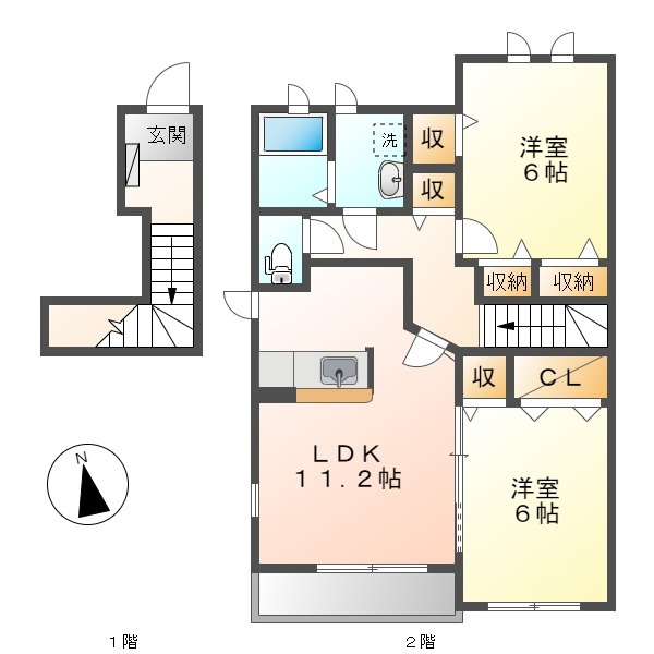River　Side　東祥Bの間取り