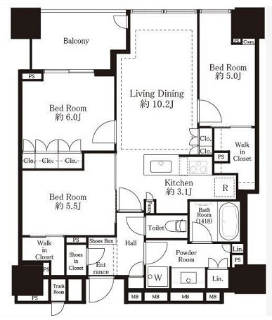 台東区池之端１丁目の賃貸マンションの間取り