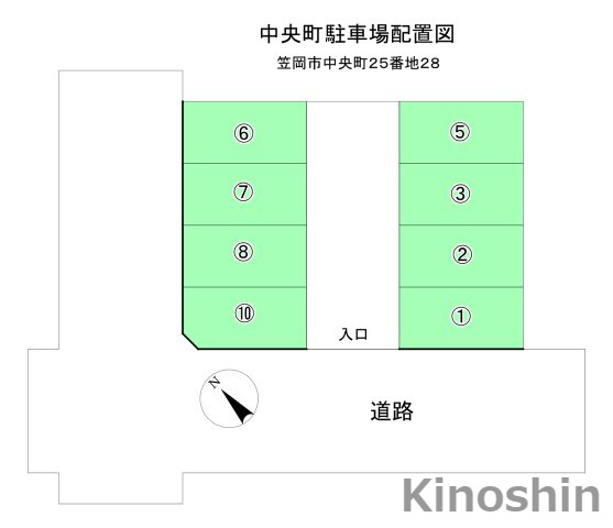 中央町駐車場の区画図