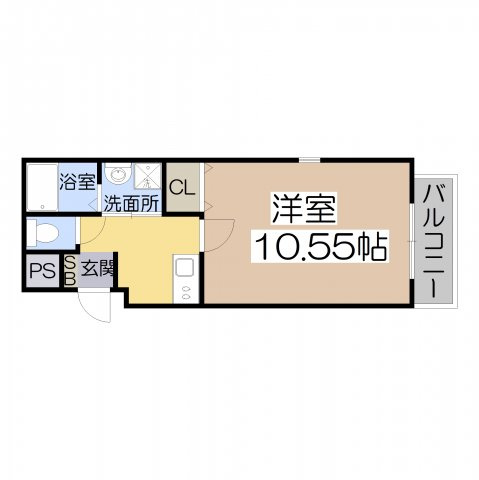 【間取り】 | ラ・ハイール桃ヶ池公園 | ラ・ハイール桃ヶ池公園　1K　30.33㎡