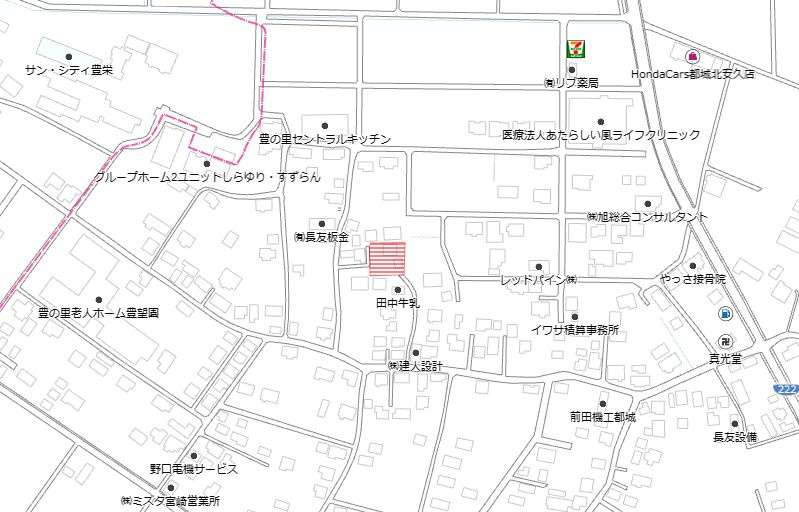 都城市安久町の売地の土地図