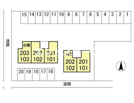 ポラール　Ｂの区画図|高崎、前橋、伊勢崎エリアのお部屋探しはエンドスケープまで！お客様の理想お聞かせ下さい♪