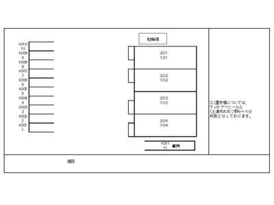 【駐車場】 | ヴィラ・アベニールＢ | 駐車場