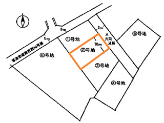 草津市南笠町の事業用地の区画図