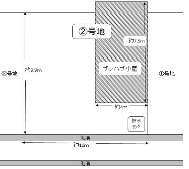 草津市南笠町の事業用地の区画図