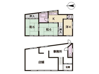 大津市唐崎３丁目の住宅付店舗戸建の間取り