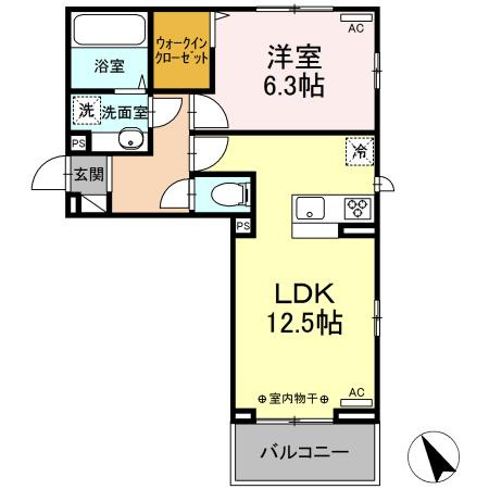 ヒュッゲ大山　　刈谷市近郊の賃貸はクラスホーム刈谷店の間取り