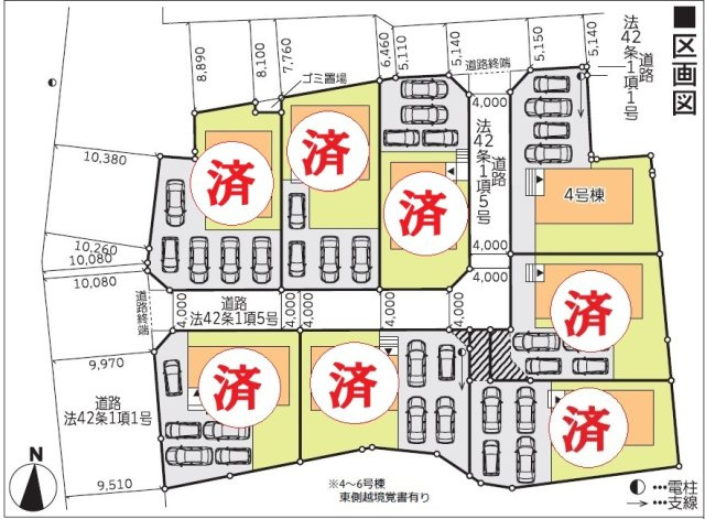 本宮市本宮柳ノ内第1　全８棟の地図|残り３棟！ゴミ集積所持分：3.05㎡×1/8