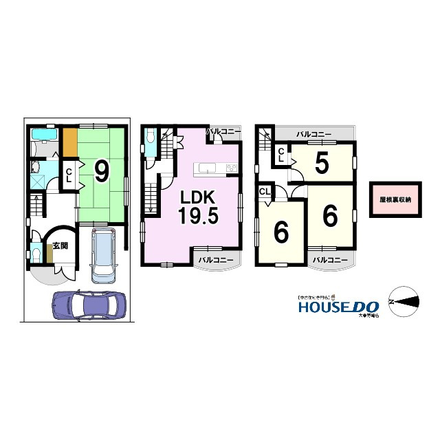 中古戸建　四條畷市西中野1丁目（平成13年築）の間取り|敷地・間取り図面は略図につき現況を優先致します。
