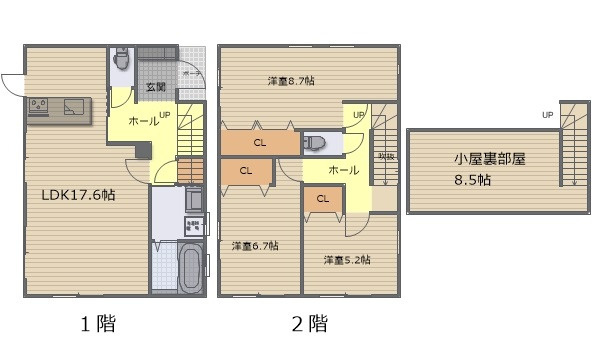 広島市西区井口4丁目　新築一戸建ての間取り