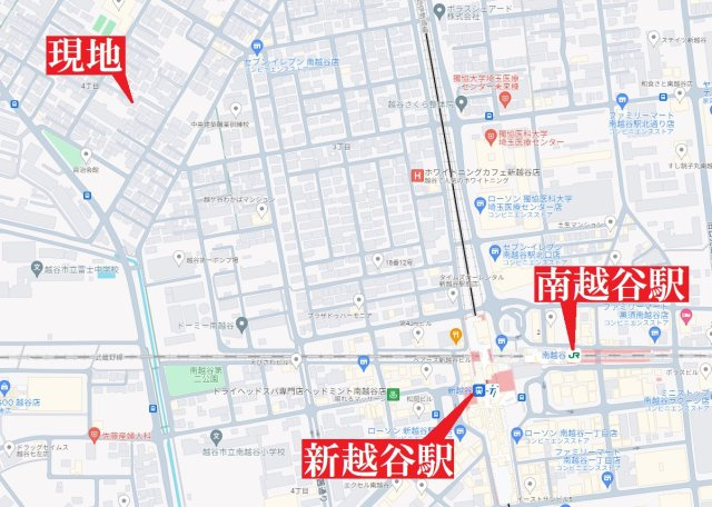 越谷市赤山町４丁目の売地の地図