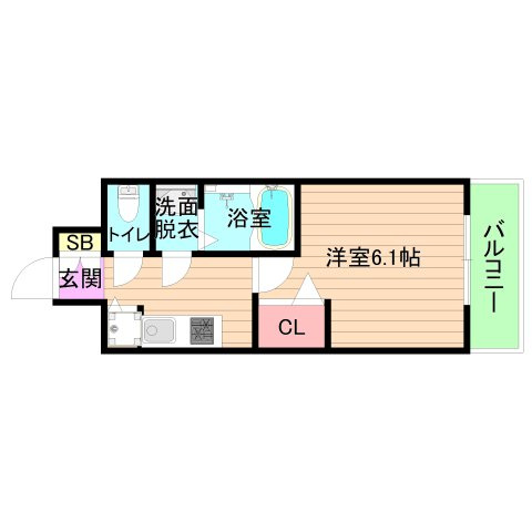大阪市城東区中央３丁目の賃貸マンションの間取り