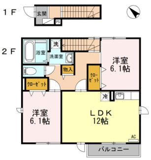 【間取り】 | グレイス　Ｂ