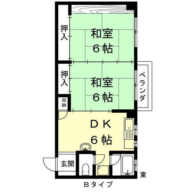 岐阜市八ツ梅町２丁目のアパートの間取り