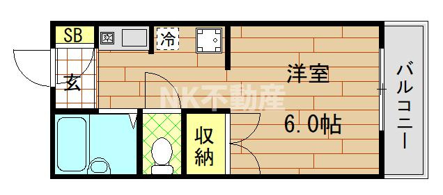 【間取り】 | メゾン・クリサンテーム（若江岩田賃貸） | 間取りです