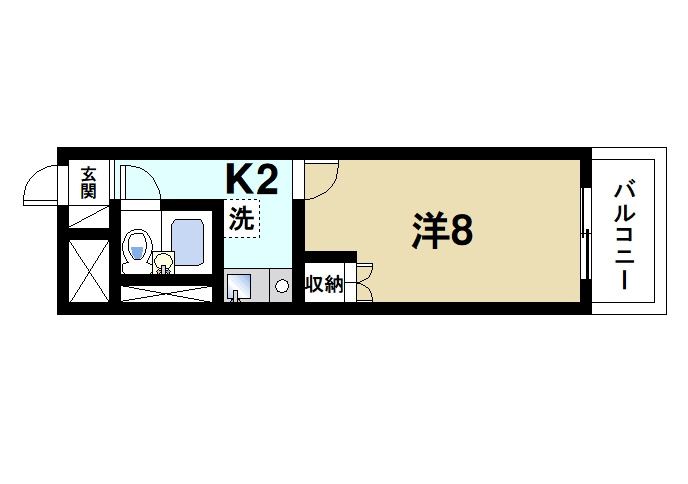 LA・エトワールの間取り|ワンルームの間取りです